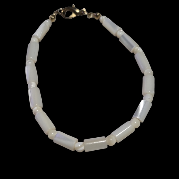 Moonstone Pipe Shape Beads Bracelet - Handmade L12 - Picture 2 of 2